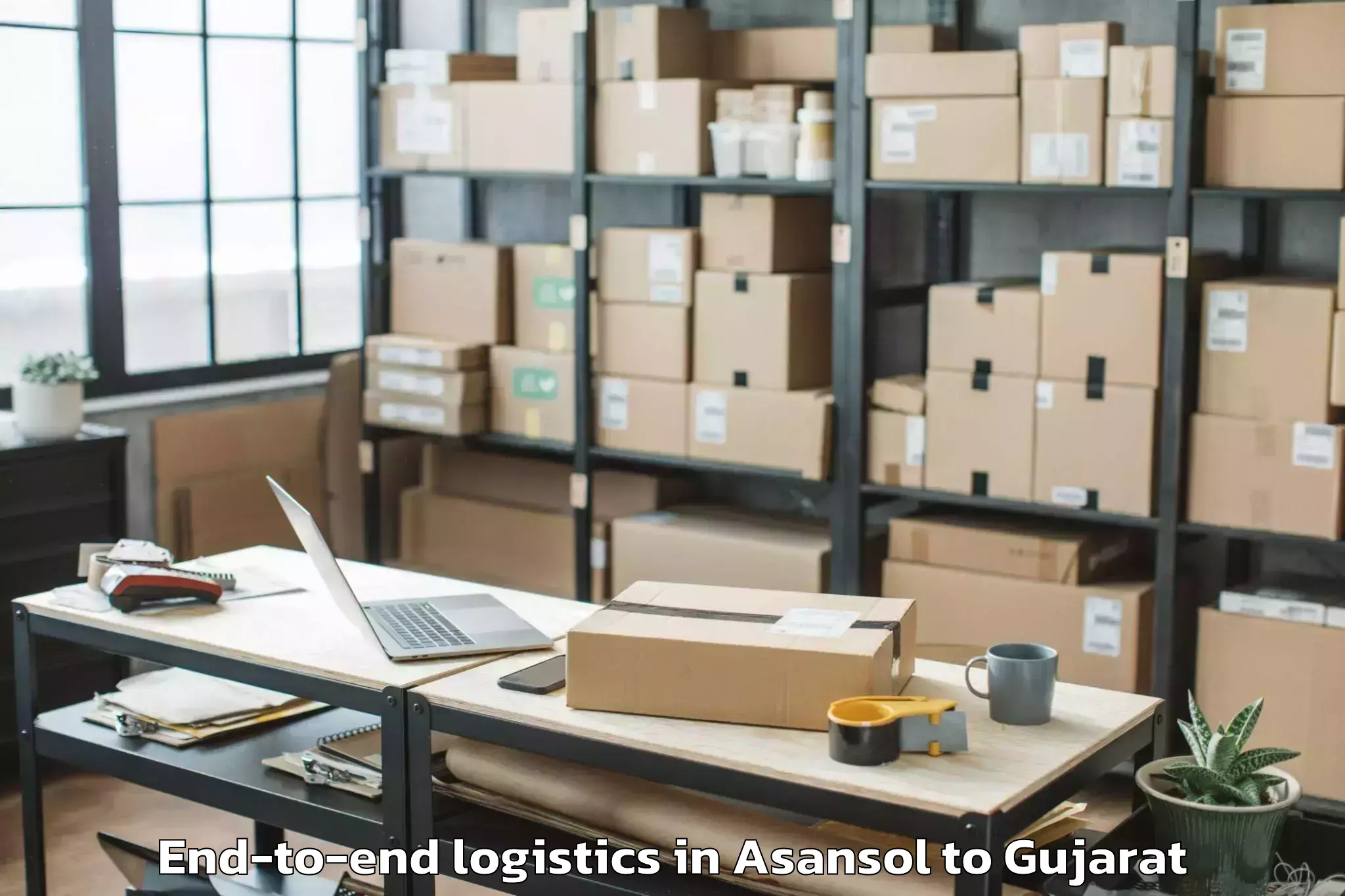 Book Asansol to Delvada End To End Logistics Online